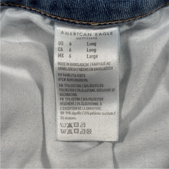 American Eagle Jeans Womens 6 Long Blue Super High Rise Jegging Light Wash - Picture 7 of 10